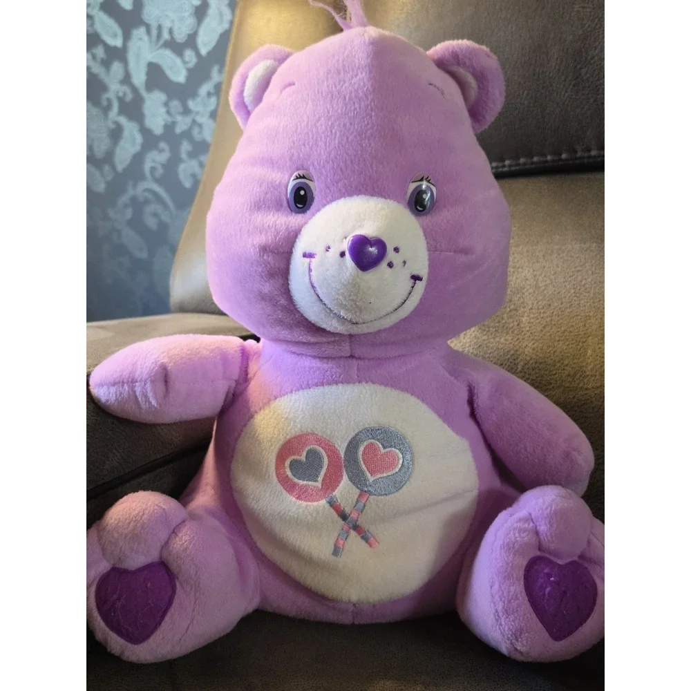 Nanco Care Bears Sitting Share Bear Stuff Toy Purple Lollipop Teddy 15